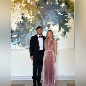 L'Idee | Dresses | Lidee Renaissance Halter Sideslit Pleated Maxi Dress |  Poshmark